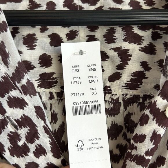 NEW J. Crew button down Beach cover-up Dress Leopard print Size XS - Picture 10 of 14